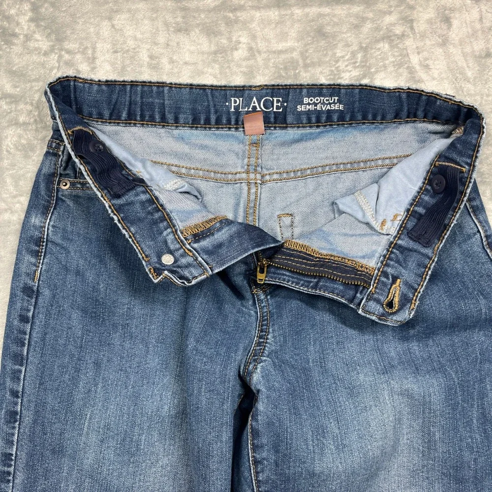 The Children's Place Bootcut Jeans Kids Size 12 Husky Blue Adjustable Waist